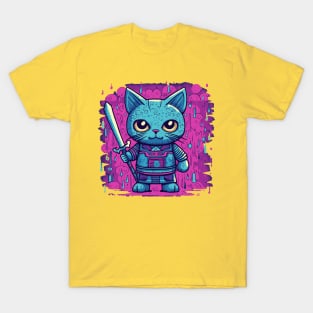 Japanese warrior knight cat T-Shirt